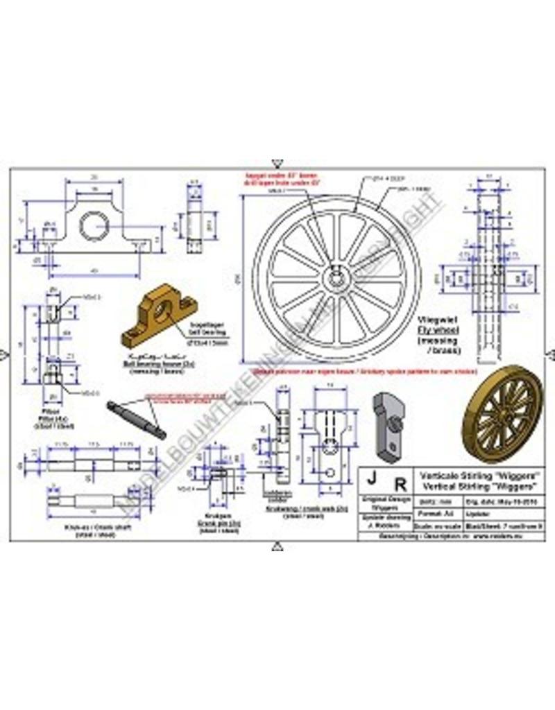 MBT Vertikaler Stirlingmotor "Wiggers" - Bauzeichnung Maßstab 1 : XX (60.12.025)