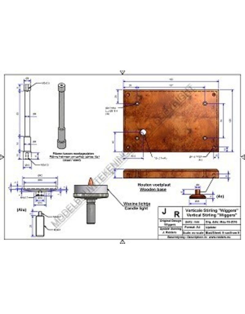 MBT Vertikale Stirlingmotor "Wiggers" - Bouwtekening Schaal 1 : XX (60.12.025)