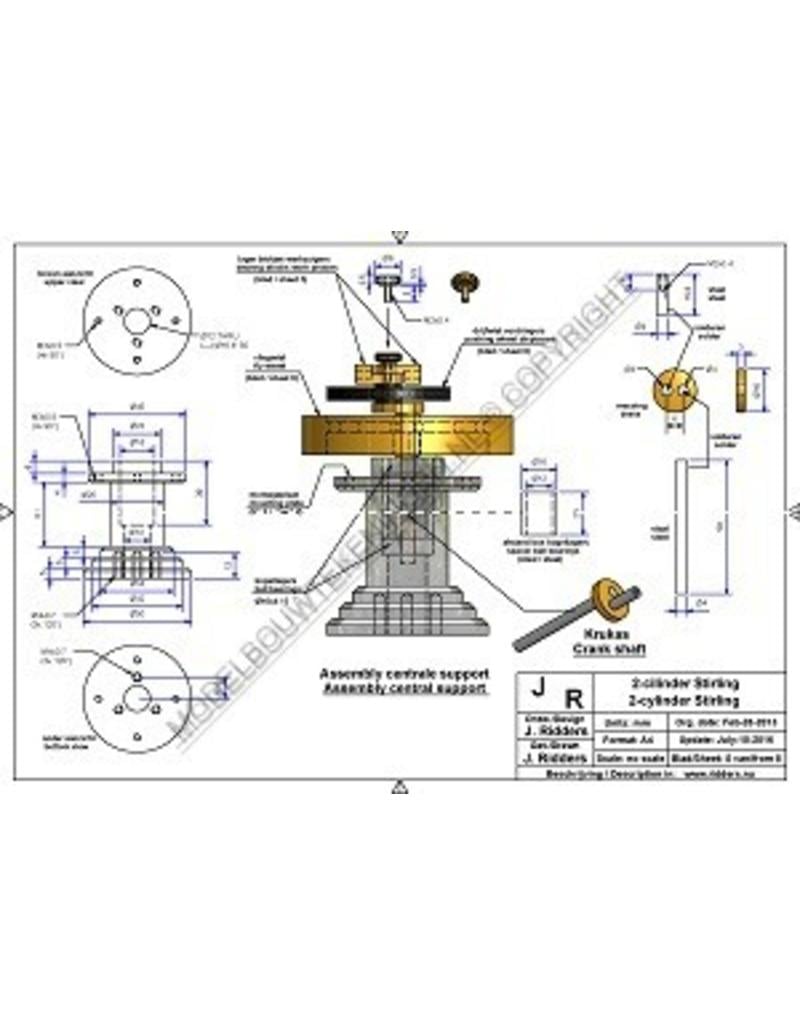 MBT Horizontal Twin-Cylinder Stirling Engine - Construction Drawing Scale 1 : XX (60.12.026)