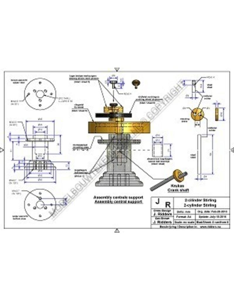 MBT Horizontale tweecilinder Stirlingmotor - Bouwtekening Schaal 1 : XX (60.12.026)