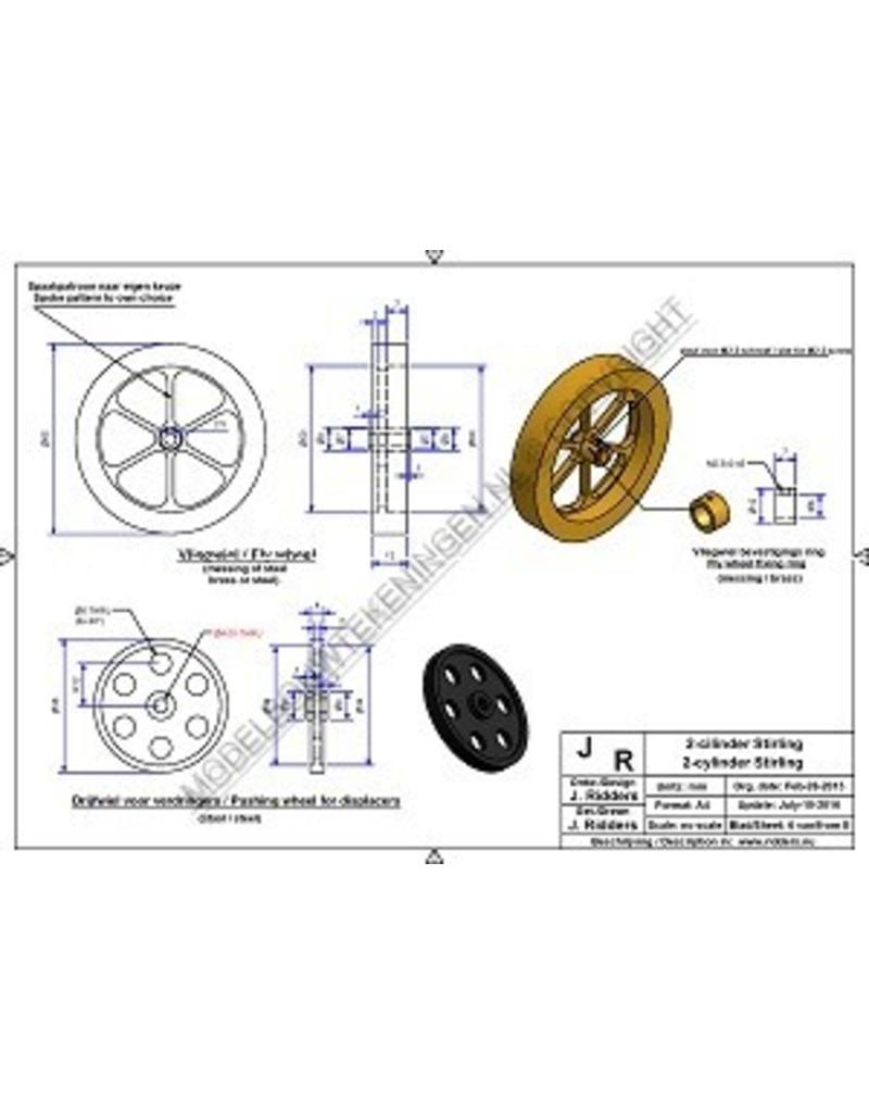 MBT Horizontale tweecilinder Stirlingmotor - Bouwtekening Schaal 1 : XX (60.12.026)