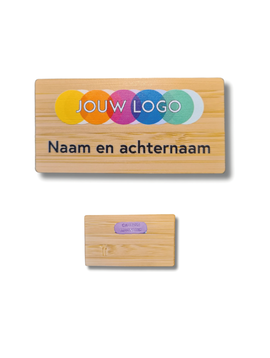 Bamboe Naambadge 76 x 38 mm