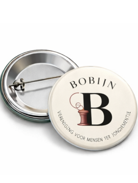 75mm button met speld vanaf