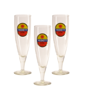 SET VAN 3   l-------l Vedett on Foot Beer glass - 33cl (Set of 3)