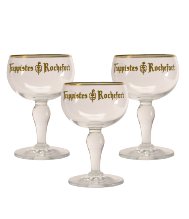 SET VAN 3   l-------l Trappistes Rochefort Bierglas - 33cl (3 Stück)