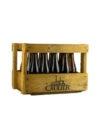 HOUTEN KIST + 16 FLESSEN l-------l Biergeschenk Aus Holz Gouden Carolus