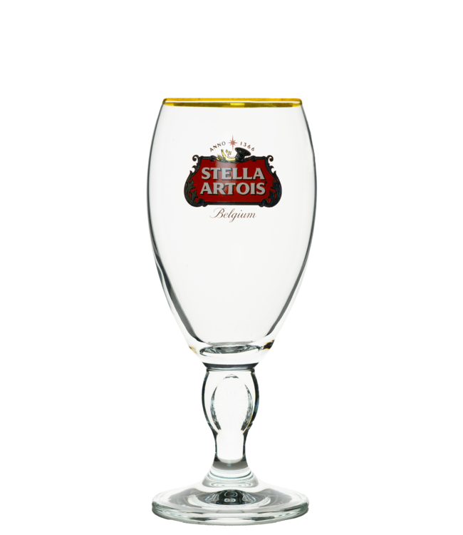 Stella Artois op voet bierglas