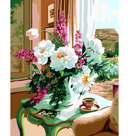 Schilderen op nummer Bloemen vintage