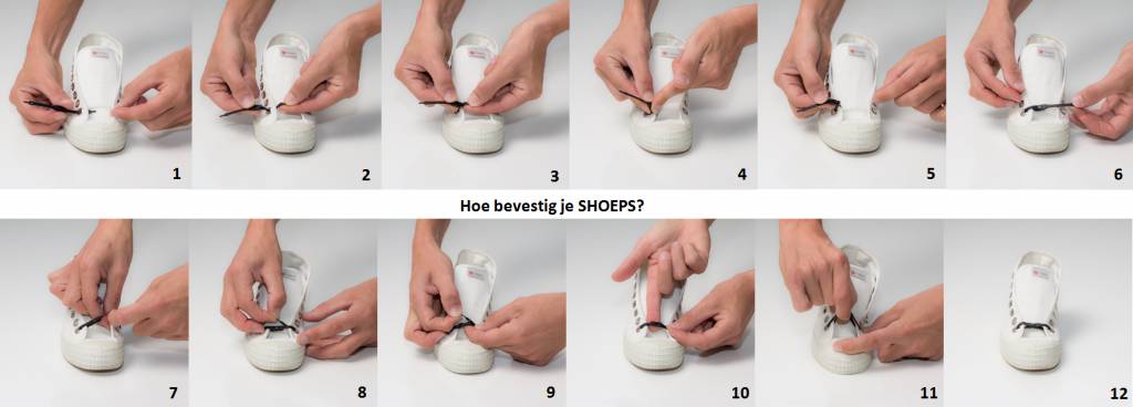 SHOEPS SHOEPS 14 WIT-ZILVER - elastische veters