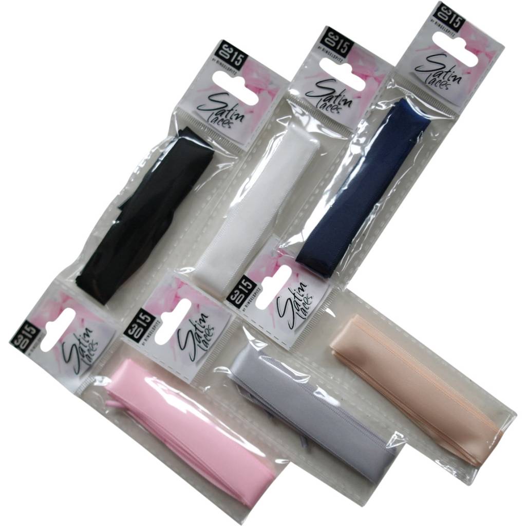 ShoeSupply.eu Blauwe satijnen veters 90cm brede lintveters