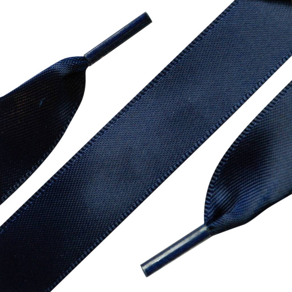 ShoeSupply.eu Blauwe satijnen veters 90cm brede lintveters