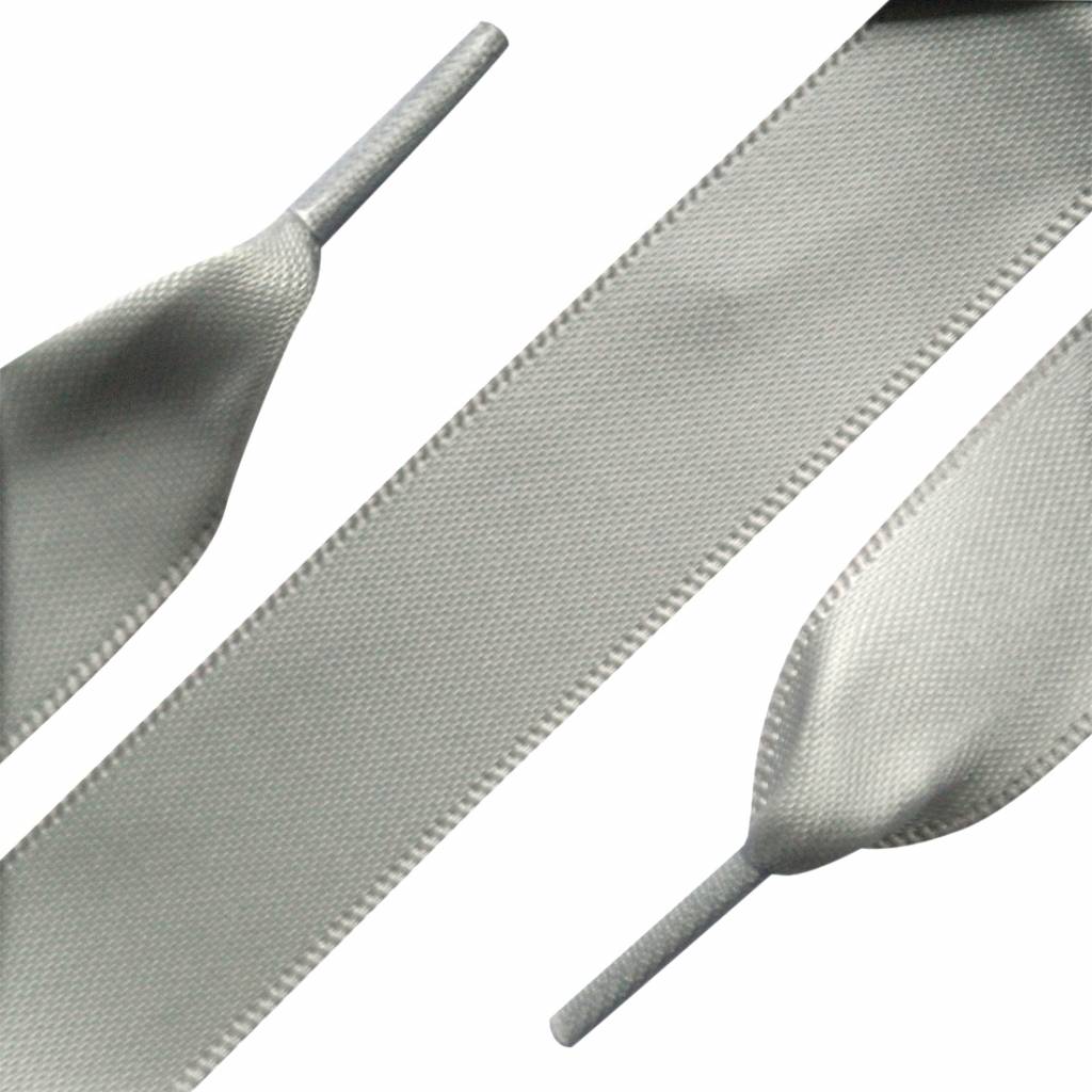ShoeSupply.eu Zilveren satijnen veters 90cm brede lintveters