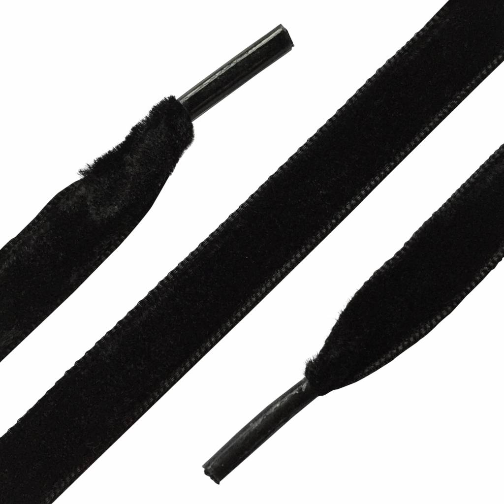 ShoeSupply.eu Zwarte velours velvet veters 90cm lintveters