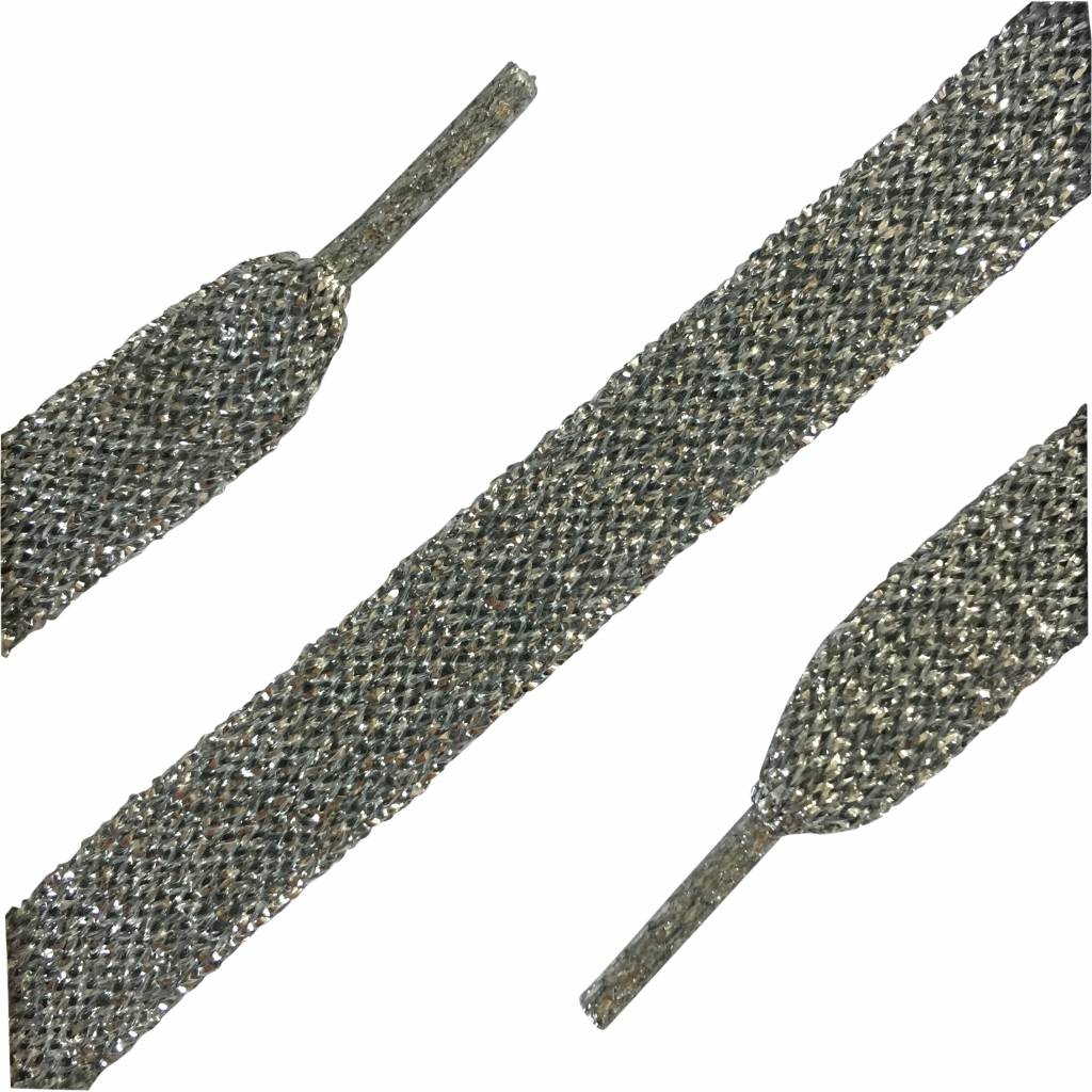 ShoeSupply.eu Sneakerveters zilver 120cm – stevige metallic shoelaces voor sneakers