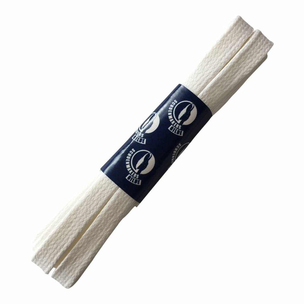 VAN BOMMEL Van Bommel veters 120 cm plat wit sneaker wax