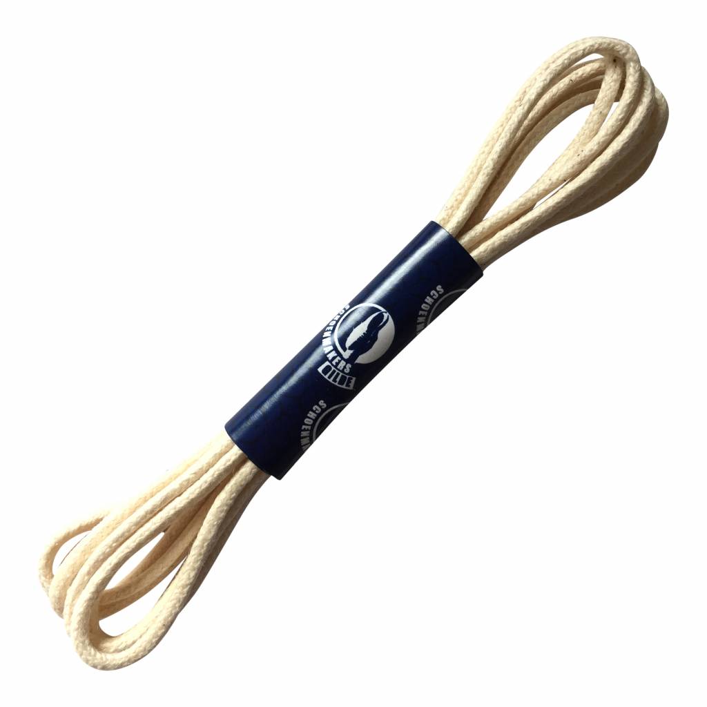 VAN BOMMEL Van Bommel veters 80 cm rond off white wax