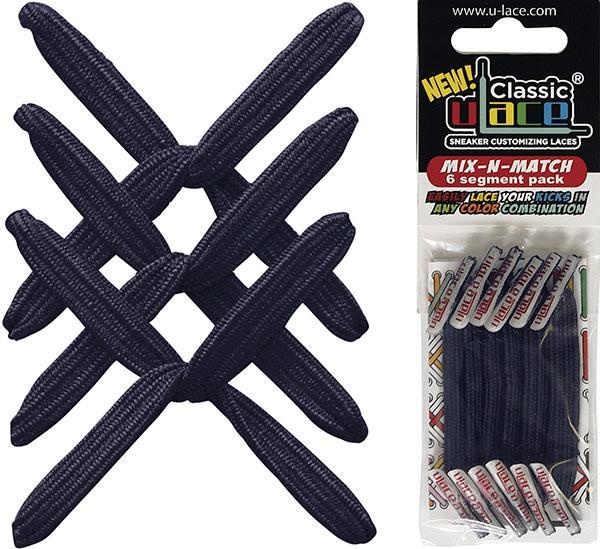 U-LACE VETERS U-Laces classic mix-n-match elastische veters donkerblauw 6 stuks