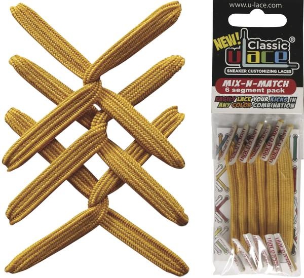 U-LACE VETERS U-Laces classic mix-n-match elastische veters goud 6 stuks