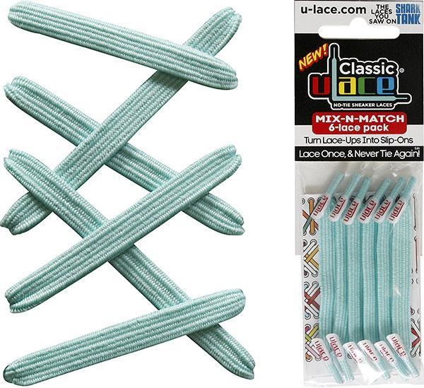 U-LACE VETERS U-Laces classic mix-n-match elastische veters turquoise 6 stuks