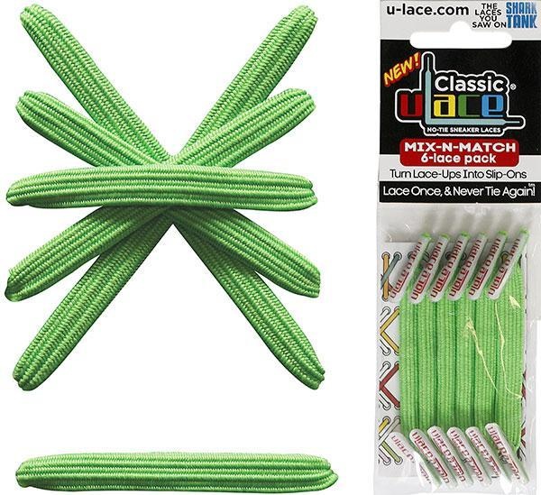 U-LACE VETERS U-Laces classic mix-n-match elastische veters neon groen 6 stuks