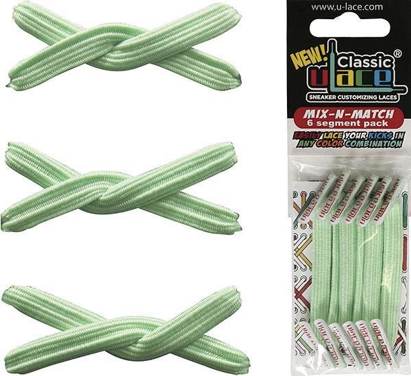 U-LACE VETERS U-Laces classic mix-n-match elastische veters mint groen 6 stuks