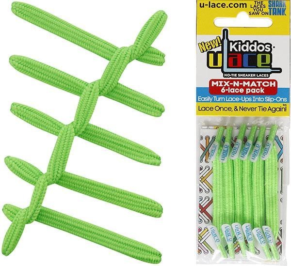 U-LACE VETERS U-Laces kiddos veters bright green 6 stuks
