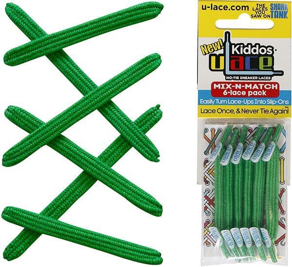 U-LACE VETERS U-Laces kiddos elastische veters kelly green 6 stuks