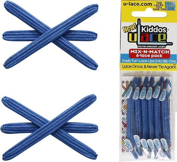 U-LACE VETERS U-Laces kiddos elastische veters bright blue 6 stuks