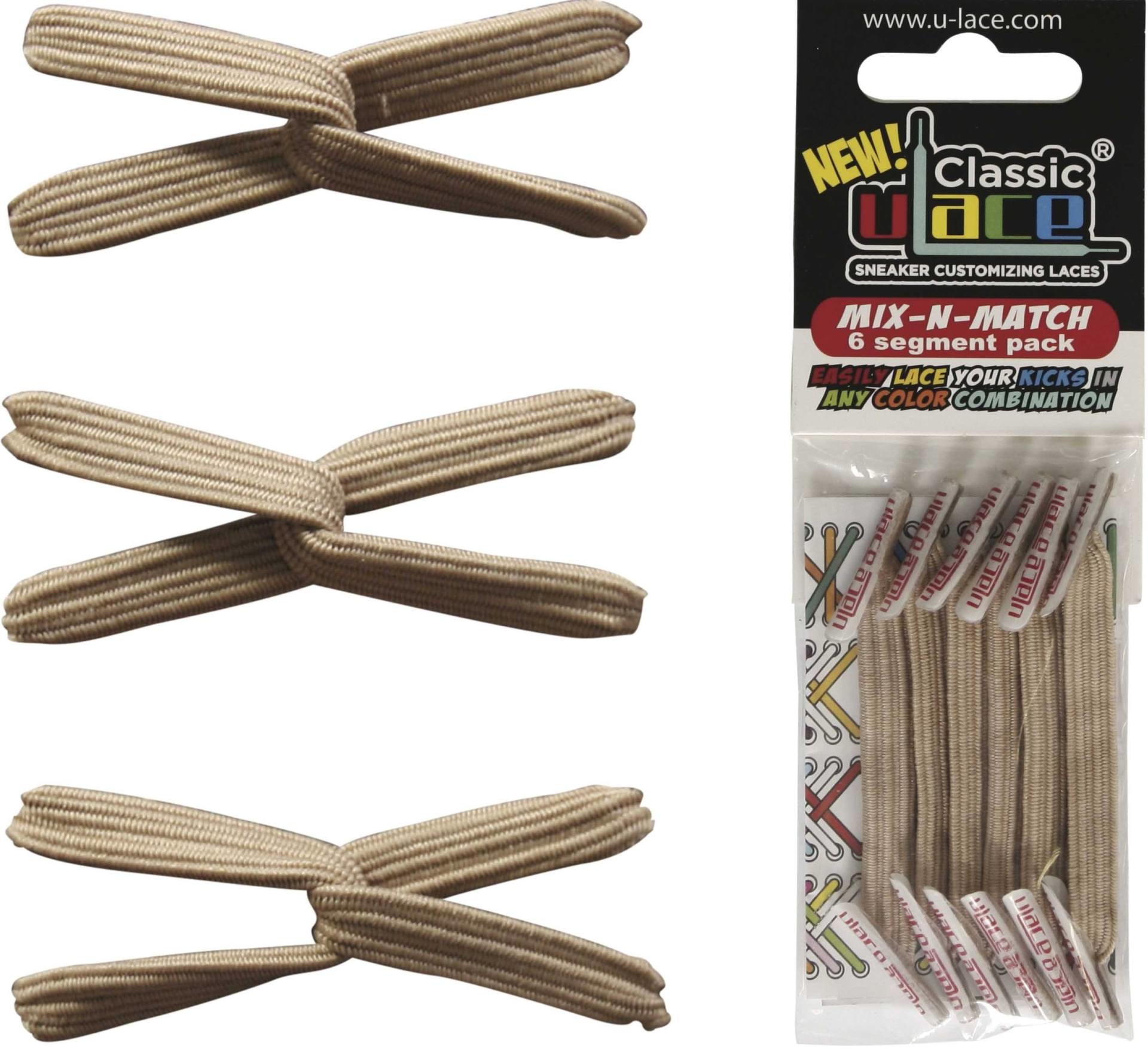 U-LACE VETERS U-Laces classic mix-n-match elastische veters khaki 6 stuks