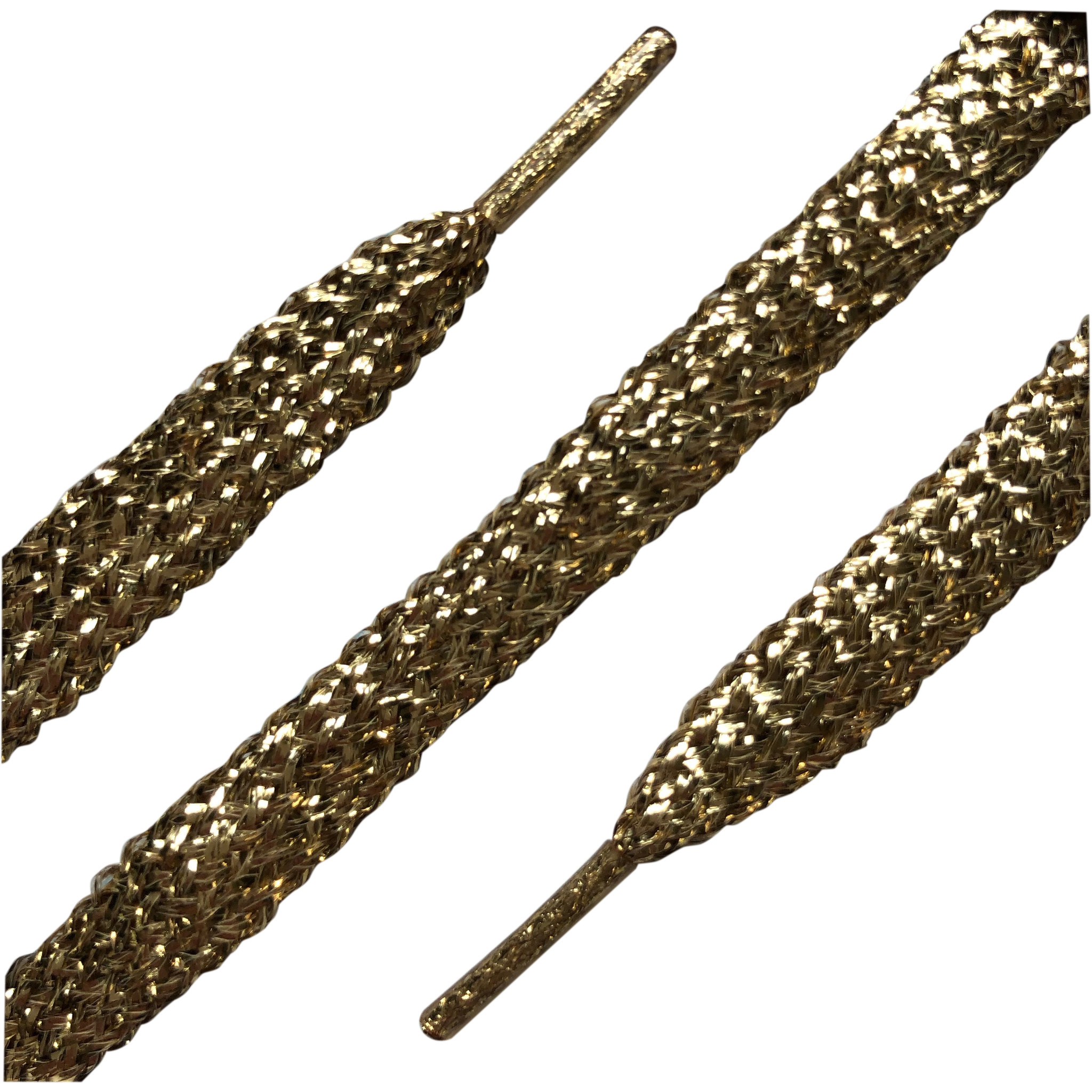 BARTH Gouden lurex veters 120 cm | Platte schoenveters met glitter