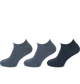 Teckel Sneakersokken - 3 paar - grijs