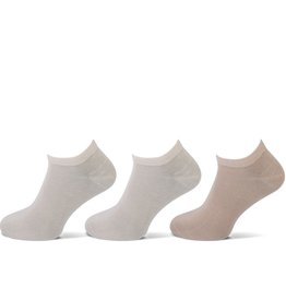 Teckel Sneakersokken - 3 paar - beige