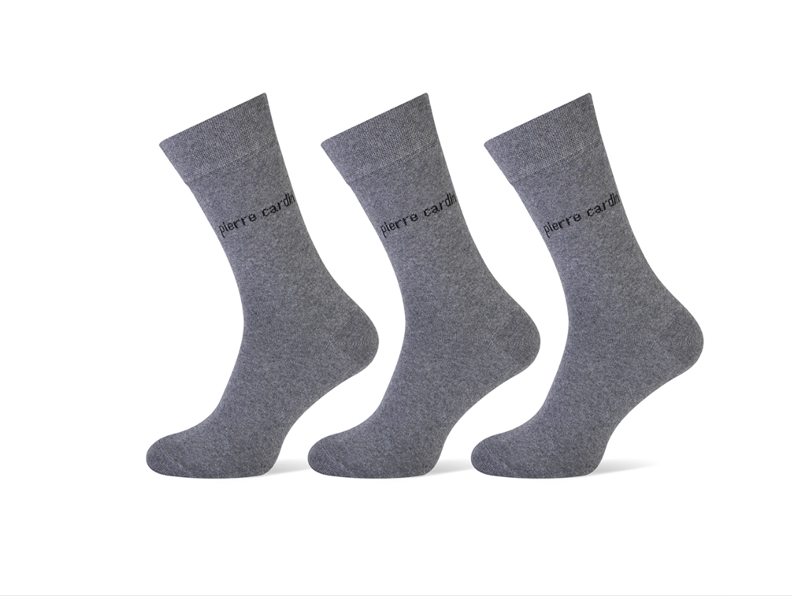 Pierre Cardin herensokken - 3 paar - uni grijs