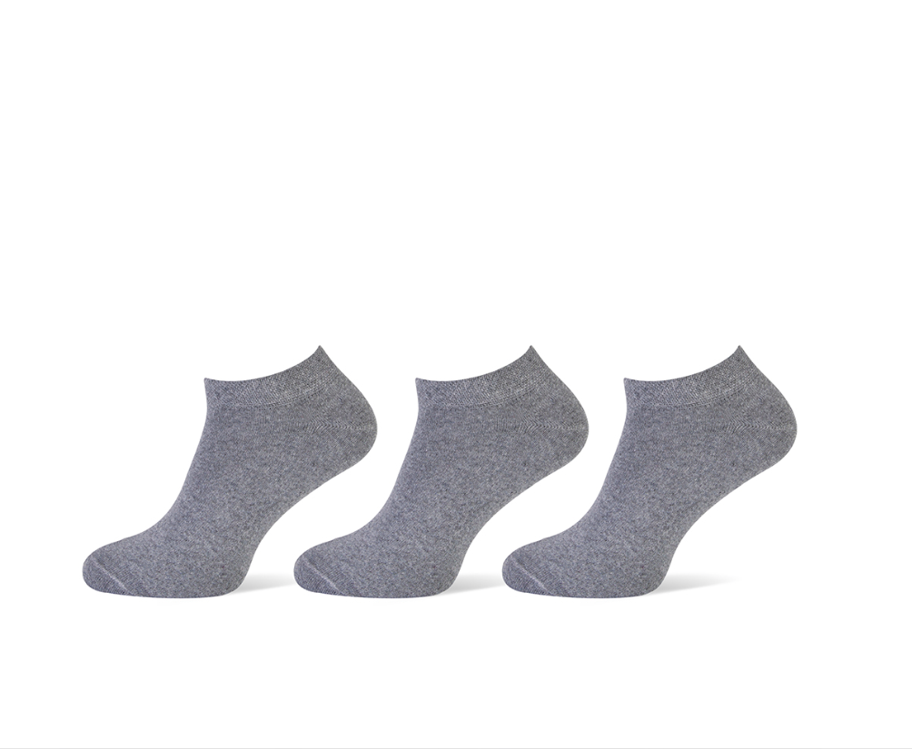 Pierre Cardin heren sneakersokken - 3 paar - uni grijs