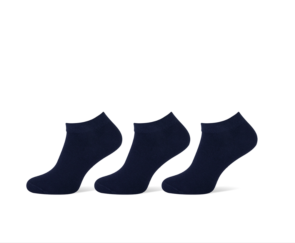 Pierre Cardin heren sneakersokken - 3 paar - uni blauw