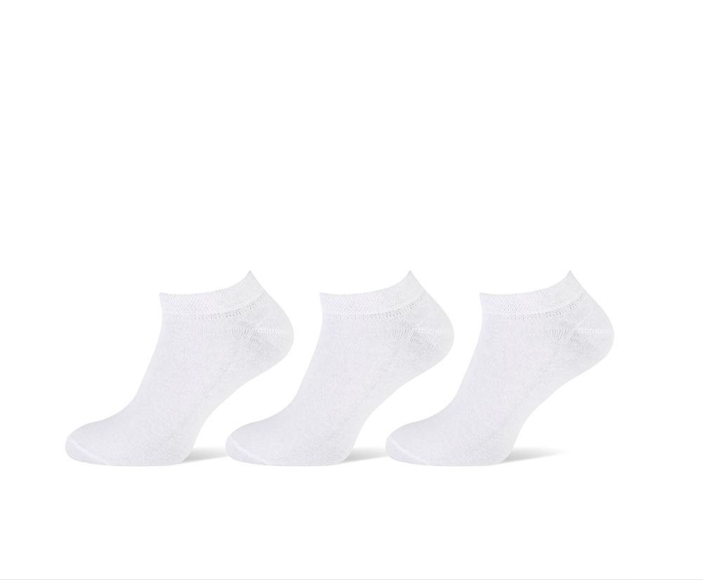 Pierre Cardin heren sneakersokken - 3 paar - uni wit
