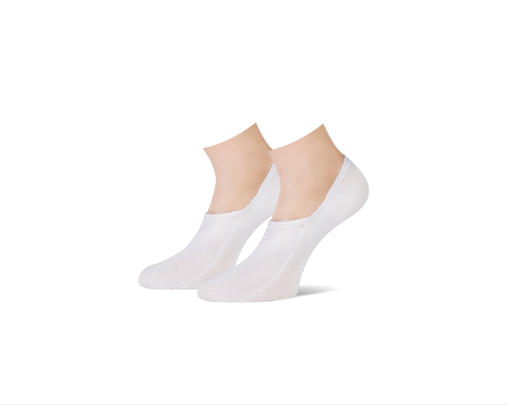 Teckel Teckel antibacterieel skinlife footies 2 paar - wit