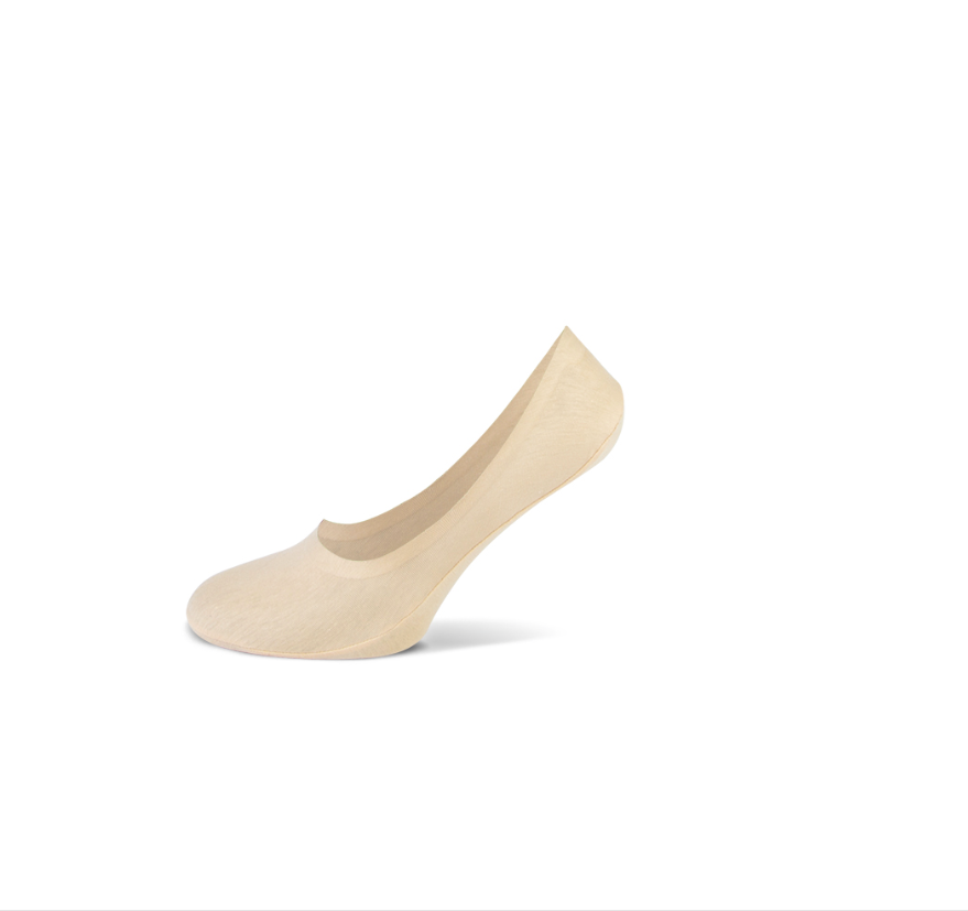Teckel kousenvoetjes verstevigde teen - beige