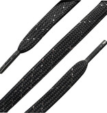 BARTH Donkergrijze lurex veters 120 cm | Platte schoenveters met zilver