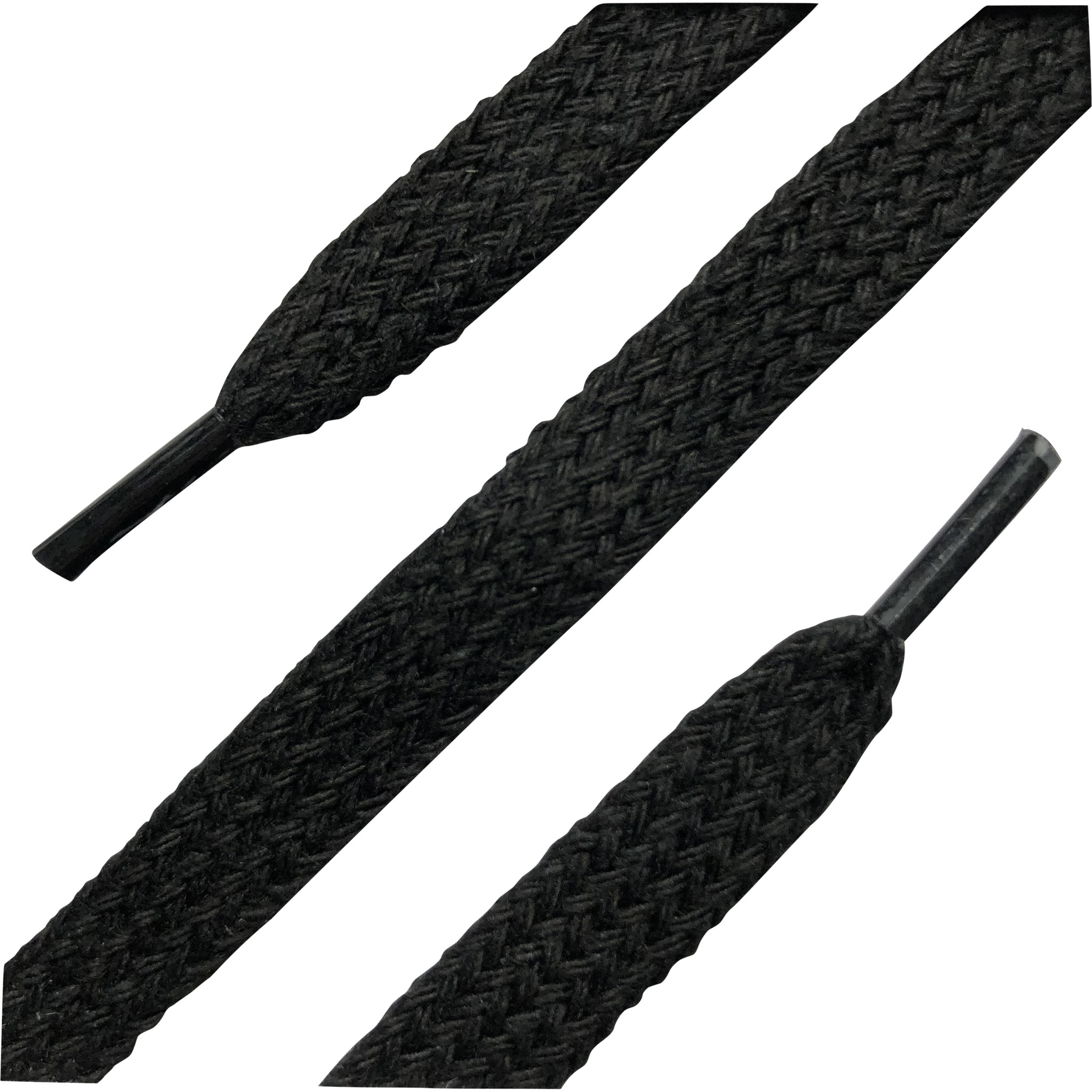GALA Zwarte katoenen platte veters 150 cm | Valentino schoenveters 9 mm