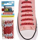 U-LACE VETERS U-Laces silliprint elastische veters pink leopard special edition 12 stuks