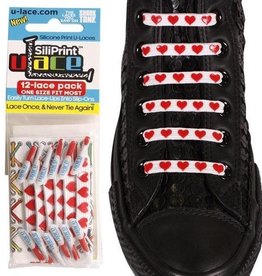 U-LACE VETERS U-Lace veters Silliprint - Red Hearts