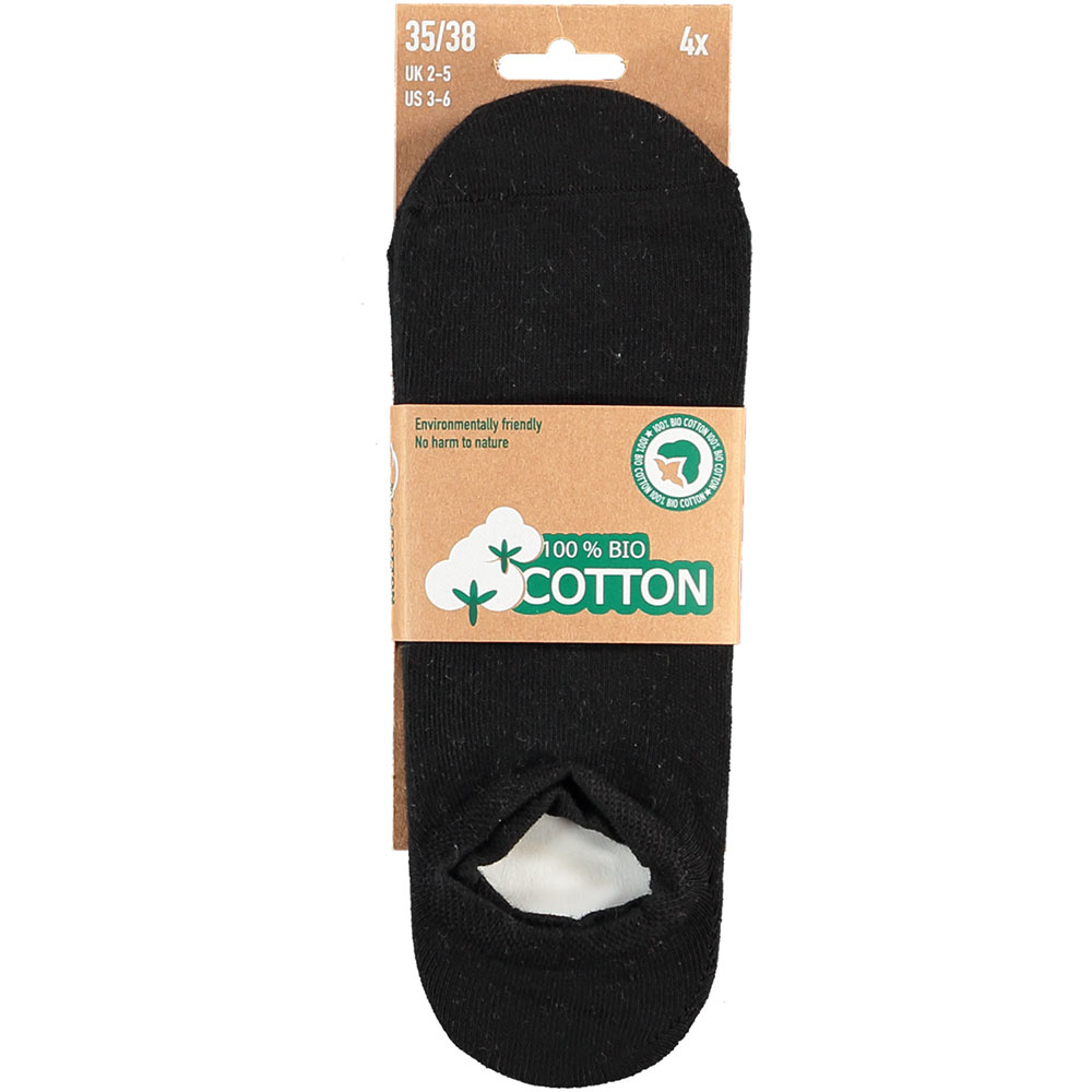 Bio Cotton sneakersok No Show - zwart