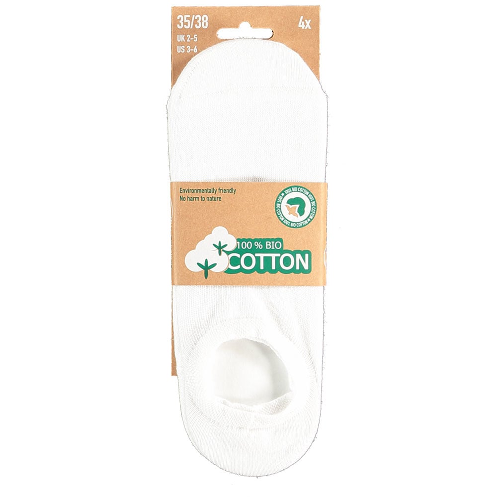 Bio Cotton sneakersok No Show - wit
