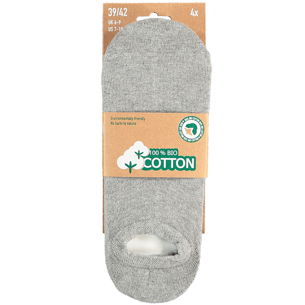 Bio Cotton sneakersok No Show - grijs