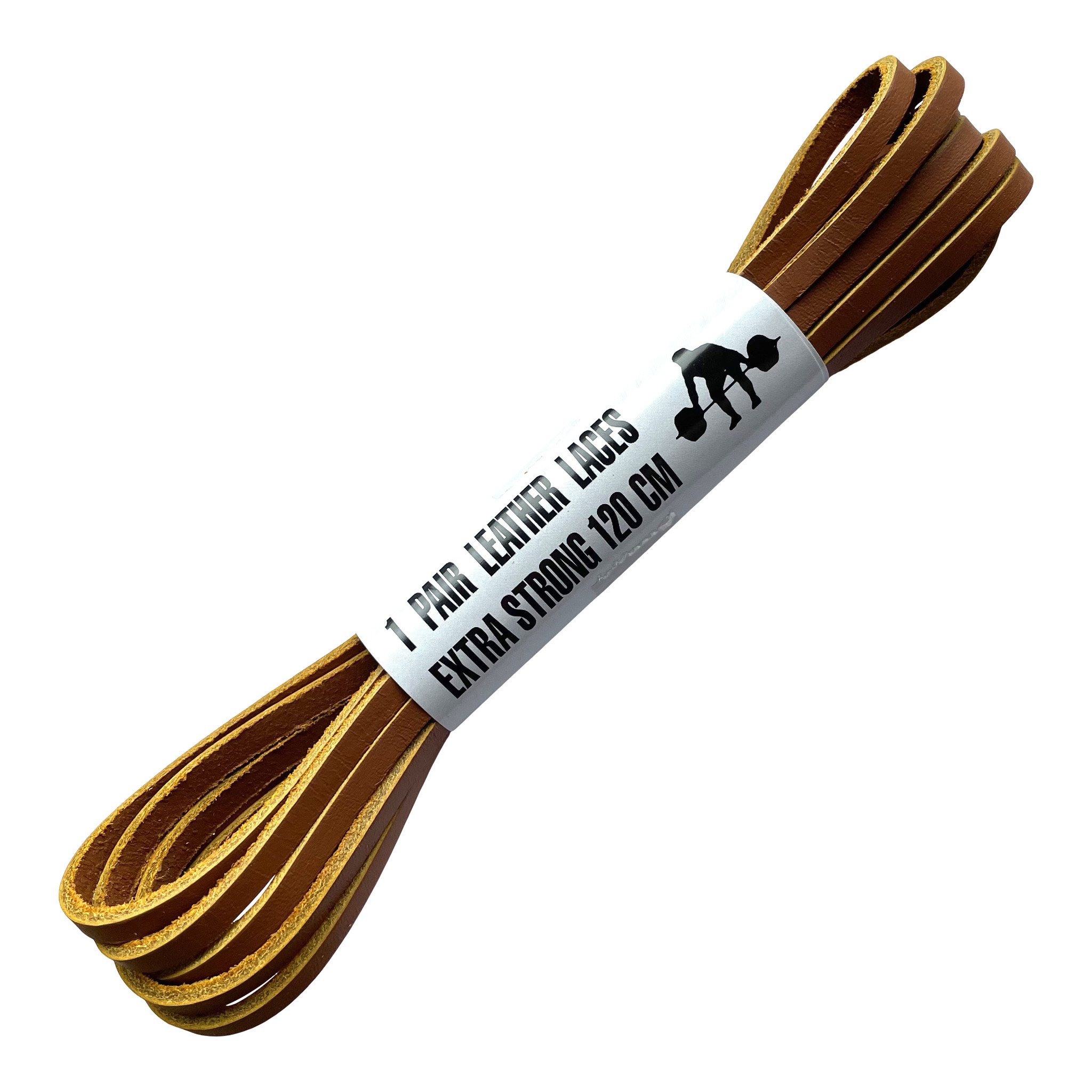 ShoeSupply.eu Leren veters 120cm cognac/geel – extra strong vierkante veters
