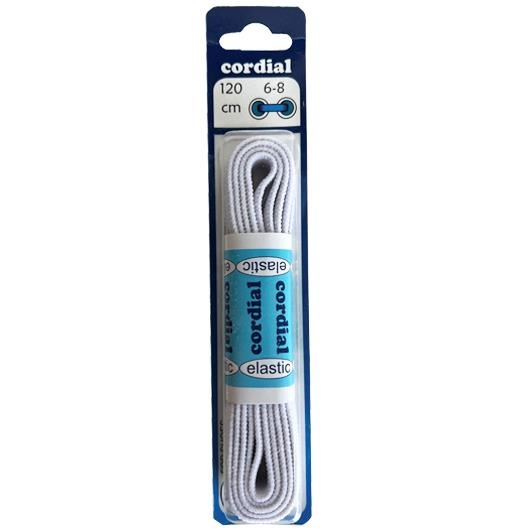 Elastische platte veters 120cm - wit