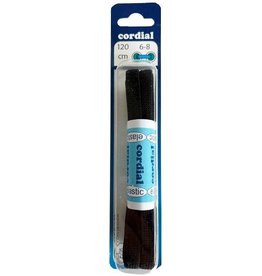 Elastische platte veters 120cm - zwart