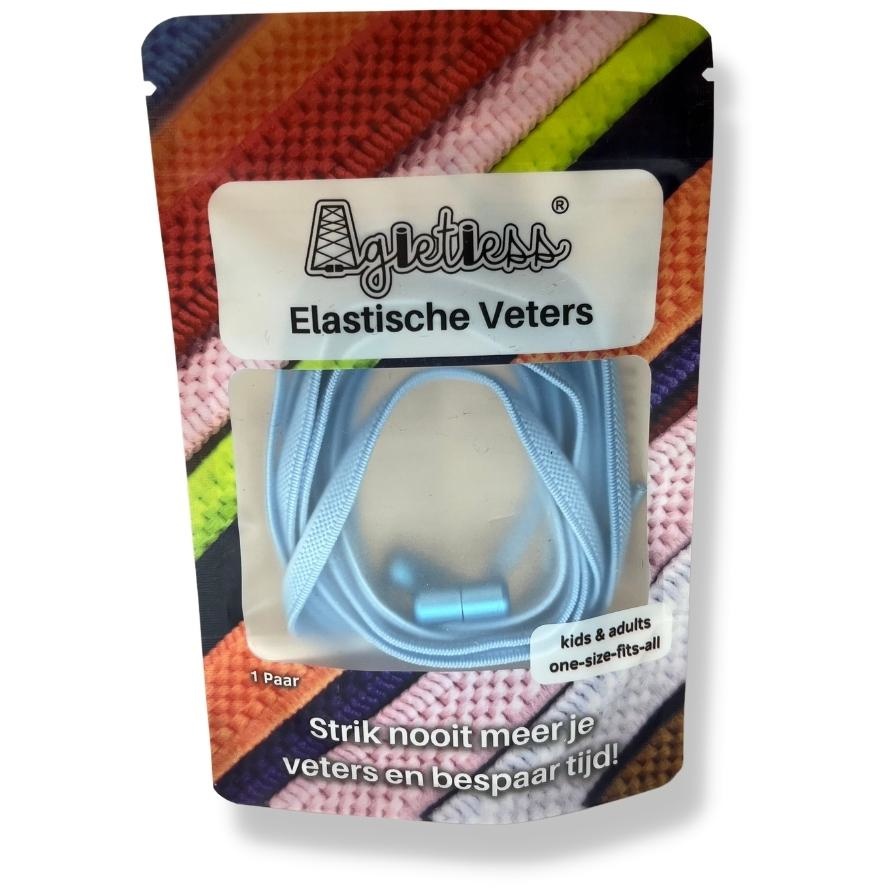 Agletless Agletless elastische veters plat - lichtblauw