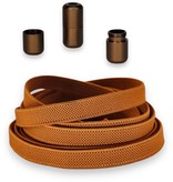 Agletless elastische veters plat breed - bruin cognac